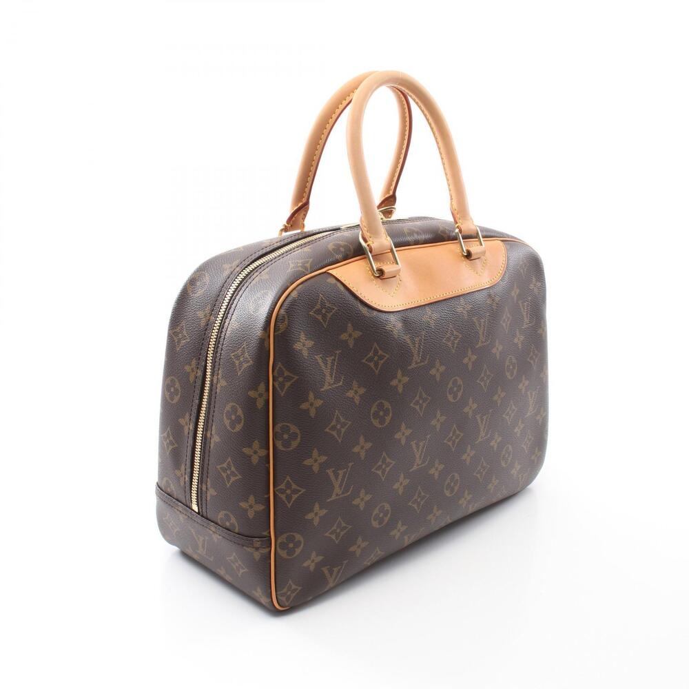 Louis Vuitton Deauville Bowling Vanity Handbag Canvas Leather Monogram Brown - Picture 2 of 7